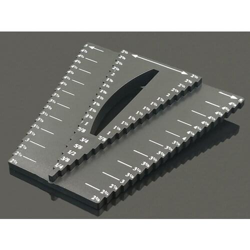 1Pc 2 In 1 Woodworking Scribe Ruler Center Scribe,1/8'' to 5'' Square Center Scribe Measuring Tool Plastic Inch Line Gauge