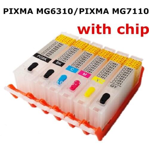 10 set For CANON PIXMA MG6310/PIXMA MG7110 printer PGI-150BK CLI-151 refillable ink cartridges 6 color with permanent chips