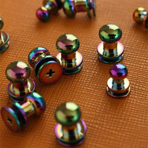 10-piece Set Of Colorful Plated Bottom Nails Handmade Diy Accessories Material Bottom Nails Leather Bag Sewing Buckle Rivets