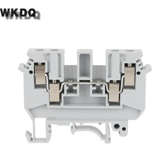 10pcs UDK-4 Two In Two Out Multi-Conductor Screw Terminal Block For Din Rail Connector UDK4