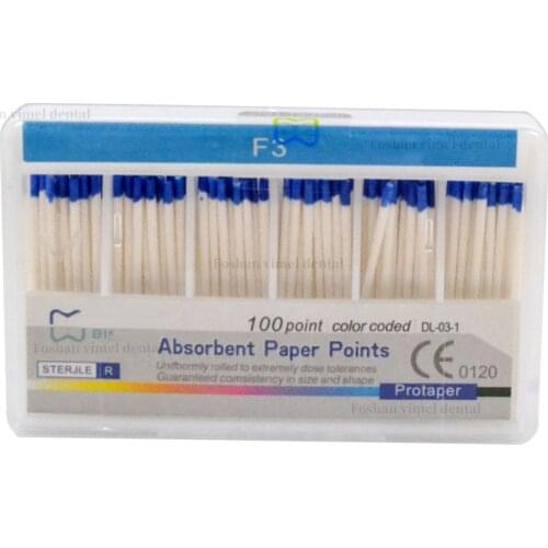 10packs/lot Dental PP Paper Point Absorbent F1 F2 F3 Taper Dental Filling Materials