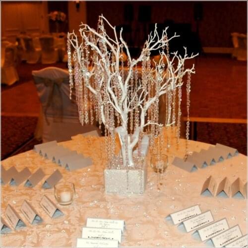 30M/99Ft Diamond Acrylic Crystal Bead Garland Strand Bead Chains Garland Home&Wedding Centerpiece Manzanita Tree Decoration Hang