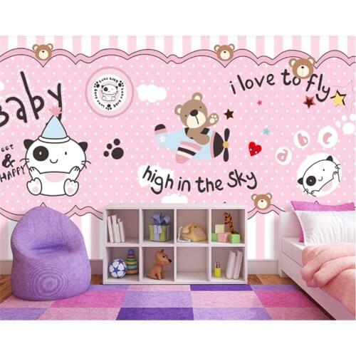 Beibehang behang Photo 3D wallpaper simple cartoon fantasy hand-painted large princess room cartoon bedroom background wallpaper