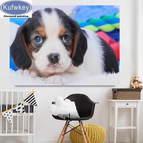 Beaglier Puppies 5d Diy diamond painting sale 3d picture of rhinestone embroidery diamond mosaic cute dog pet decor gift
