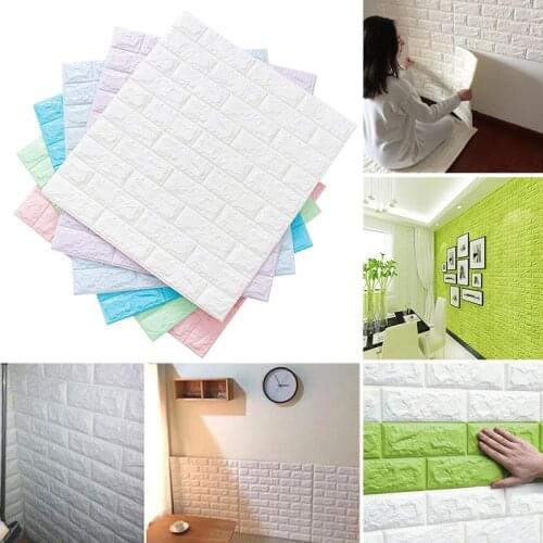 Large 3D Brick Pattern Wall Sticker Self-adhesive Waterproof Foam Wallpaper Living Room TV Background DIY Wall Decoration