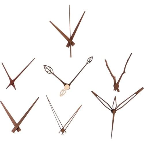 Hot 1set Wooden pointers DIY creative wall clock hands 10 12 inch clock Walnut wood needle Quartz Clock replace part Accessories