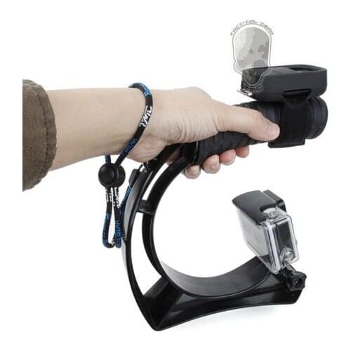 C Shape Portable Handheld Stabilizer Grip Low Angle SelfTimer Selfie for Gopro Hero 4/3 Plus/3 Camera