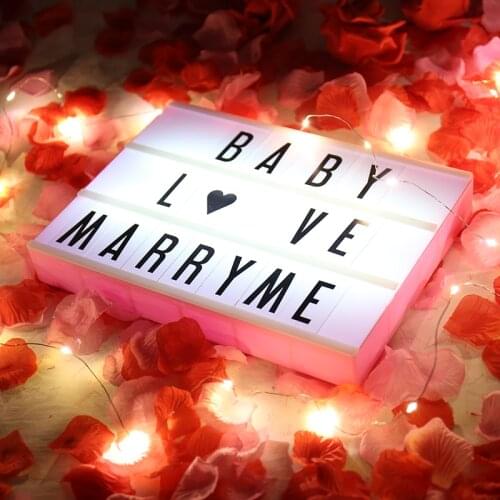 Black LED Light Box A4 English Letter LED Puzzle Box Nordic Decoration Ins Ornaments Shooting Props DIY Bar Letrero Home Decor