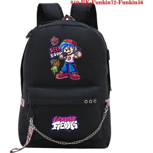Children Friday Night Funkin Schoolbags for Students Girls Boys Game Backpack Teens USB Knapsack Kids Cartoon Anime Bagpacks