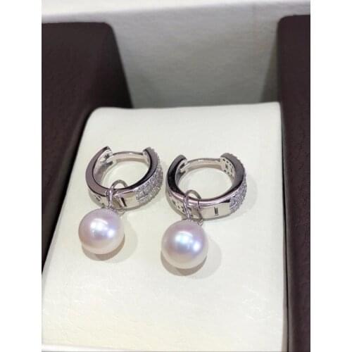 DIY Mounts 925 Sterling Silver Earrings Findings Settings Base Mountings Parts for Coral Pearls Agate Crystal Stones Jade