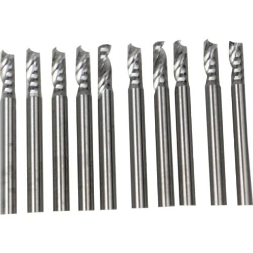 New 10PCS 3.175*10mm Single flute carbide Engraving CNC router bits Tools Cutting
