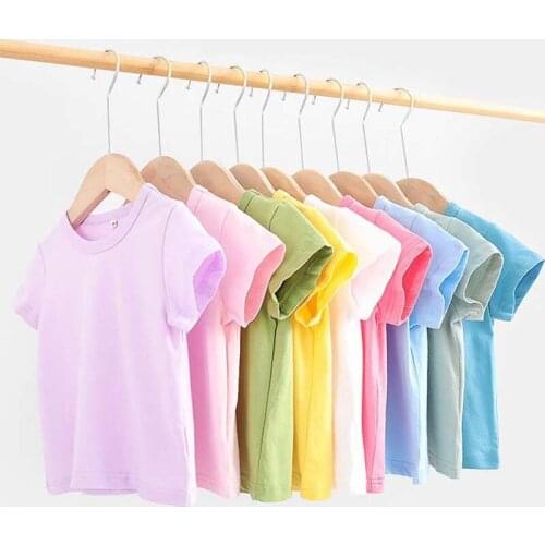 Girls T-Shirt Children Cotton Top Clothes Boys T Shirts 2021 Summer White Black Color Short Sleeved Shirts Childrens Clothing