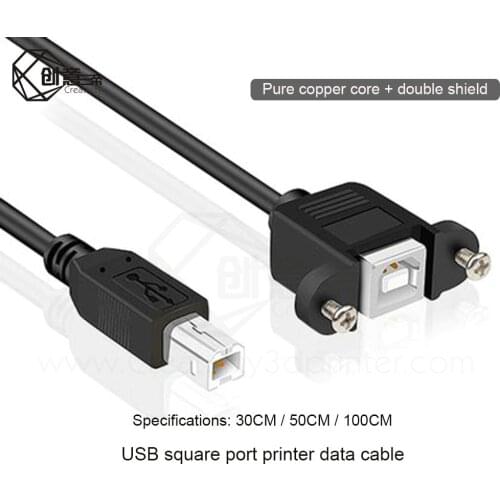 USB 2.0 Type B Male to Female M/F EXTENSION Data Cable Panel Mount For Printer or 3D Printer Cable 30/50/100CMwith Screw hole