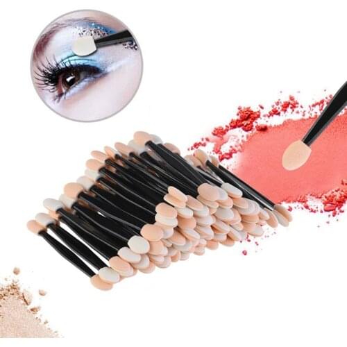 New 100/5pcs Disposable Dual Sided Eyeshadow Eyebrow Eyeliner Brush Sponge Tipped Oval Makeup Brush Applicator Make up Beauty