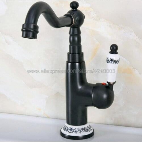Bathroom Faucet Black Oil Brass Faucet Basin Mixer Tap Basin Faucet Bathroom Basin Sink Faucet Knf652