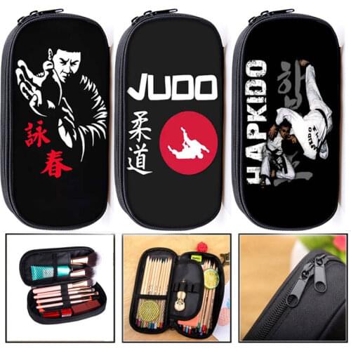 Handsome Martial Taekwondo /Art Judo / Cases Pencil Holder Children School Supplies Case Kids Portable Aikido pencil bag