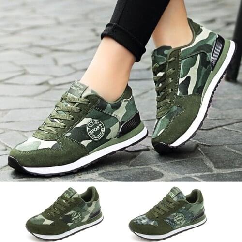 LIN KING Fashion Couples Camouflage Sneakers Shoes Plus Size Light Weight Unisex Casual Shoes New Arrival Lovers Tennis Shoes