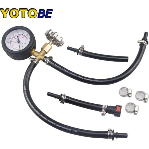Quick Connected Fuel Injection Pump Pressure Tester Gauge with Valve 0-100PSI