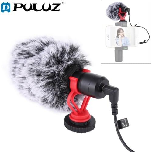 PULUZ Microphone Metal with 3.5mm Audio Cable For Huawei Smartphone for Canon Nikon Sony DSLR Camera Consumer Camcorder