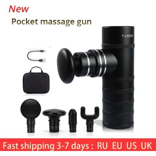 Mini Electric Massage Gun Electric Body Massager Deep Tissue Neck Muscle Relaxation 4 Gears Pain Relief Strong Power with Case