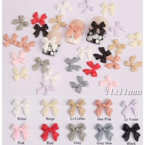 New Hot sale 3D All-match Bow knot Apply to Nail Art Decorations Rhinestones 100pcs/30pcs Resin Polish Manicure Art Accessories