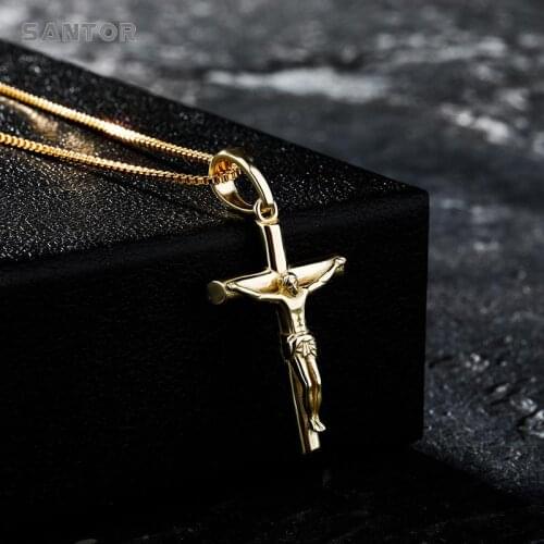 Ins Popular Full Silver Jesus Cross Hip Hop Pendant Gold Plated Trend Necklace Jewelry