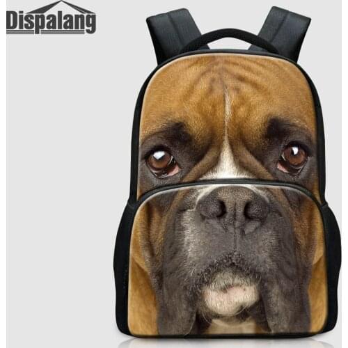 Dispalang Pug Puppy Backpack Dog Print School Bags For Children Animal Bagpack For Teenagers Sac A Dos Canvas Mochila Laptop Bag