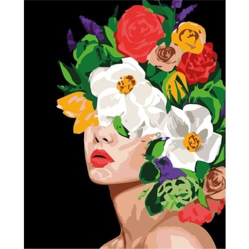 DIY - Home Kit -Painting - 3D Art Painting By Numbers Painting Set Including Canvas Brush Paint 40x50 CM - Flower Garden