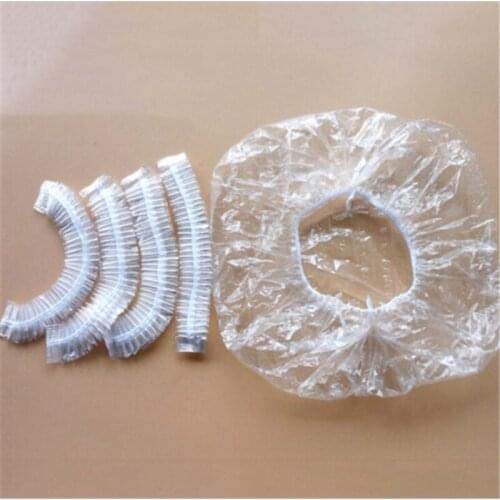 Sale Hot 50 Pcs Portable Waterproof Shower Cap Bath Hat Solid Color One-Off Elastic Bathing Cap Bathroom Accessories for Women