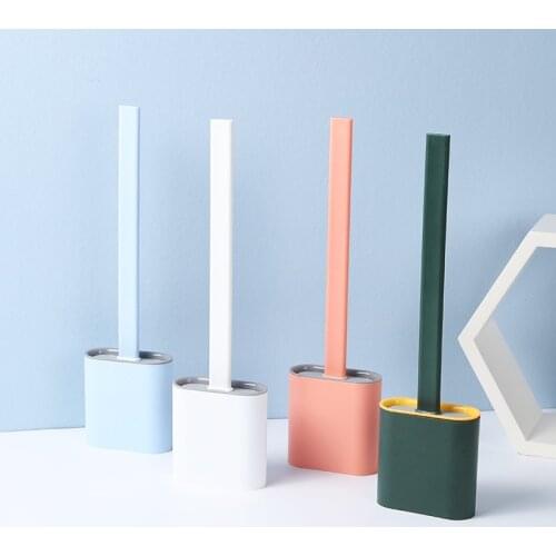 Silicone crevice brush creative gap soft rubber long handle toilet brush set bathroom household toilet cleaning brush