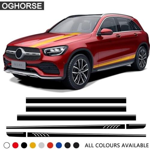 507 Styling Door Side Stripes Skirt Sticker Car Hood Rear Roof Decal for Mercedes Benz GLC Class X253 Coupe C253 AMG Accessories