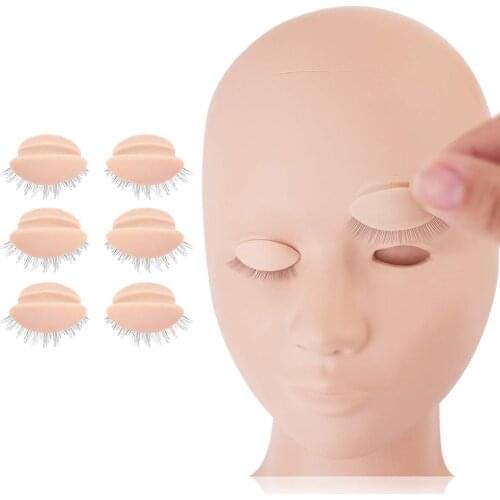 Training Mannequin Head False Eyelash Extension Practice Head Model replacement Silicone Removable Eyelids Makeup Tools