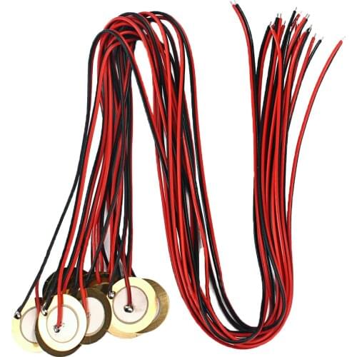 12pcs 27mm Piezo Disc Elements with 48cm Leads for Guitar Pickup Accessories