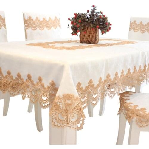 150*270cm Large size Home Decor Textile Towel Table Cloth Lace Tablecloth Rectangular Round Oval Dining Table Cover Table Cloths