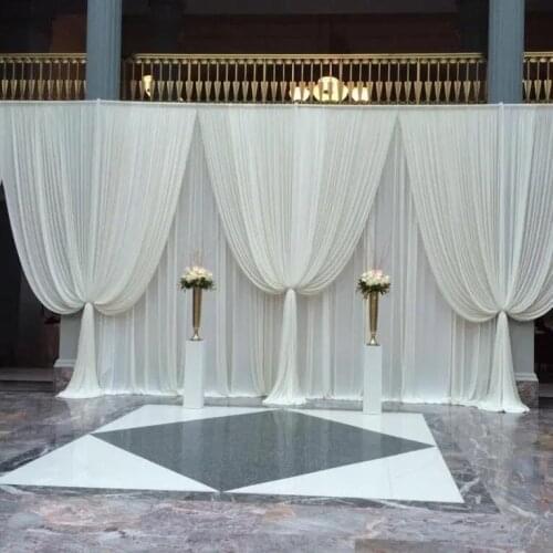 2020 lastest style Luxury White wedding backdrop stage curtain 10ft x 20ft