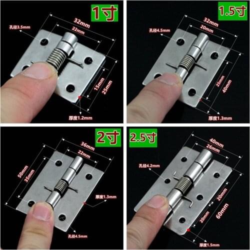 304 stainless steel spring hinge 1 "1.5" 2 "2.5" hinge hinge automatic door return wooden case small loose leaf