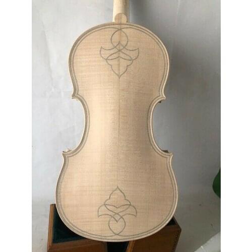 4/4 violin in white Maggini model hand carved flamed maple back