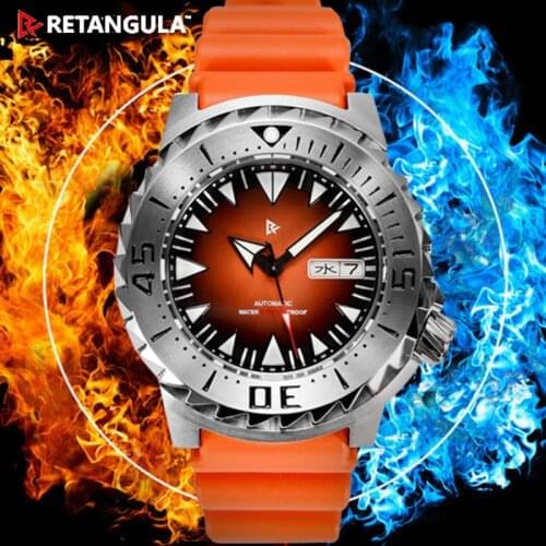 Retangula RDUNAE NH36A Mens Automatic Watch Sapphire Crystal Luminous 150M Waterproof Diver Watch steel Mechanical watches