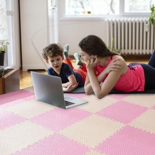 Pink Whit Baby EVA Foam Play Puzzle Mats Interlocking Exercise Tiles Floor Carpet And Rug For Kids Carpet Climbing Pads Play Mat