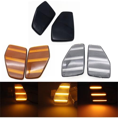 For Hummer H3 2005/2006-2010 H3T 2009-2010 Turn Signal 2pcs LED Lights Side Marker Repeater Reflector Light Front Fender Lamp