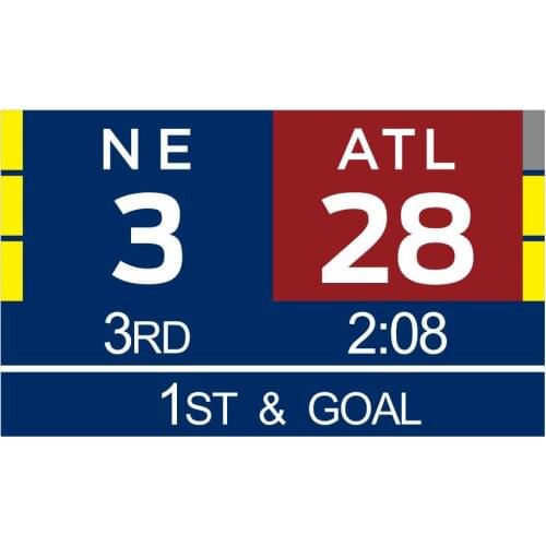 NE 3 ATL 28 custom goal Comeback Flag