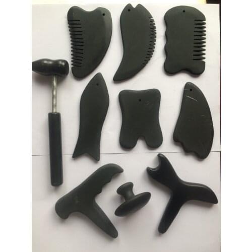 Chinas ancient folk medical appliance - massager, scrapping plate of various kinds of styles acupoint pressing therapy