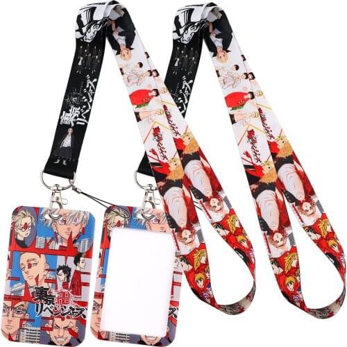 LT1169 Tokyo Revengers Neck Strap Lanyards Keychain lanyard with id holder Holder Card Pass Hang Rope Lariat Keyring Accessories