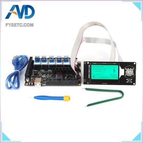 FYSETC F6 V1.3 ALL-in-one Mainboard + MINI12864 LCD Display mini 12864 + 6pcs TMC2100 V1.3 Supper Silence Stepper Motor Driver