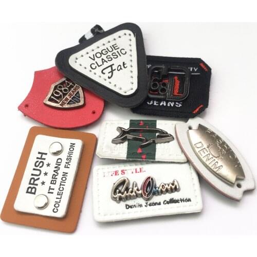 Fashion Design High Quality Metal Leather Label Custom Logo Garment Leather Patch