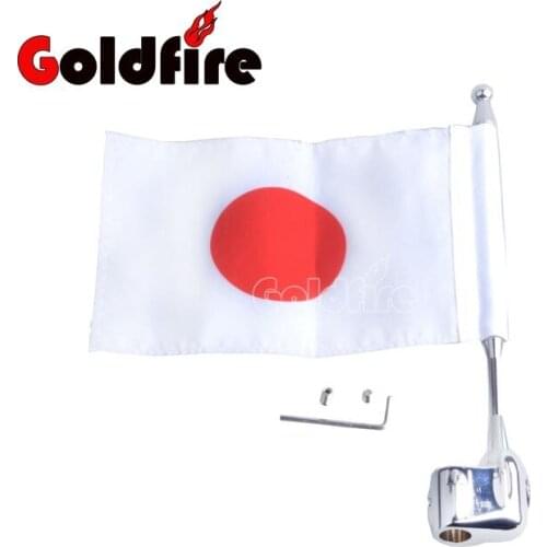 Motocycle flag Side Mount Luggage Rack Antenna Vertical Japan Flag Pole For Honda GoldWing GL1800 GL1500 2001-2012