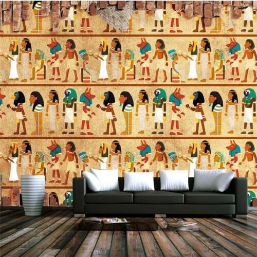 Mural papel de parede para quarto Custom wallpaper Ancient Egyptian classical restaurant wall tiles TV wall murals behang