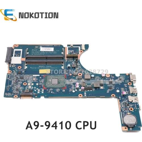 NOKOTION 907358-601 907358-001 911246-001 For HP 445 G4 455 G4 laptop motherboard DAX93AMB6G0 A9-9410 CPU DDR3