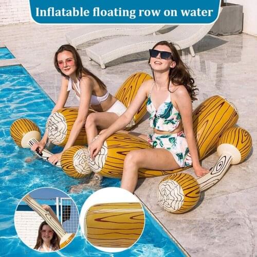 Newly Wood Grain Inflatable Float Bed Swimming Pool Beach Summer Party Toys Air Mattress Beach Bed
