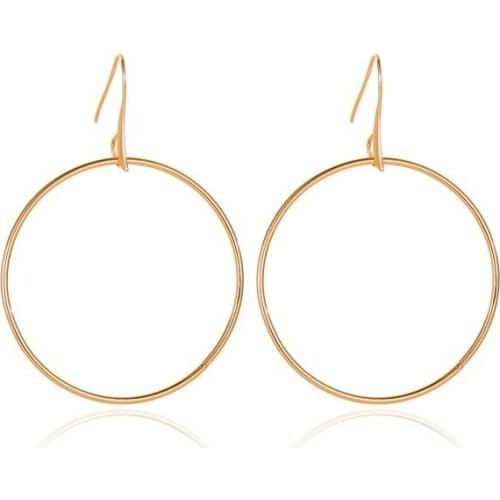 New trendy boho decor harajuku geometric hoop womens earrings simple punk metal round ring pendants charms for earrings jewelry